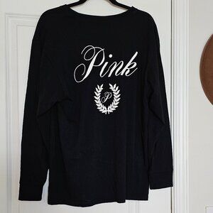 NEW Victoria's Secret Pink Long Sleeve shirt in Black- NWT Size Large